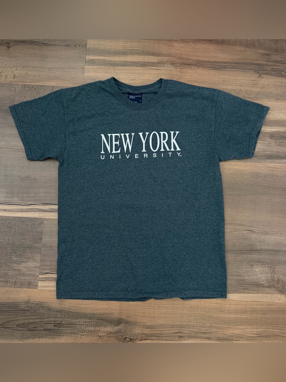 Vintage MV Sport New York University Crewneck T-shirt - Grey - Size Large